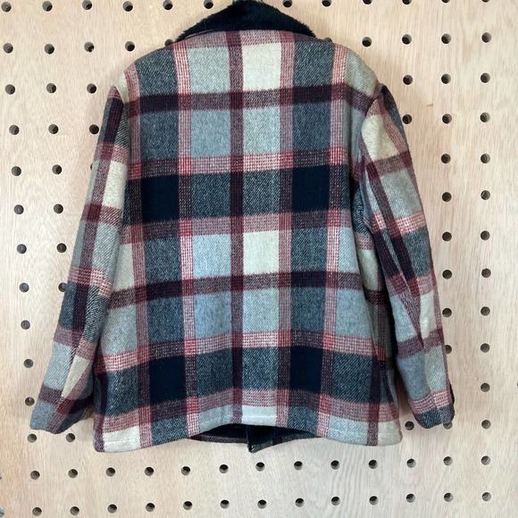 vintage wool blend plaid coat - Picture 3 of 5